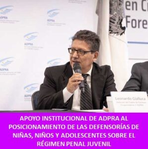 APOYO INSTITUCIONAL DE ADPRA AL POSICIONAMIENTO DE LAS DEFENSORÍAS DE NIÑAS, NIÑOS Y ADOLESCENTES SOBRE EL RÉGIMEN PENAL JUVENIL