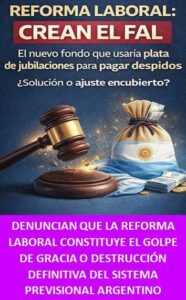 DENUNCIAN QUE LA REFORMA LABORAL CONSTITUYE EL GOLPE DE GRACIA O DESTRUCCIÓN DEFINITIVA DEL SISTEMA PREVISIONAL ARGENTINO