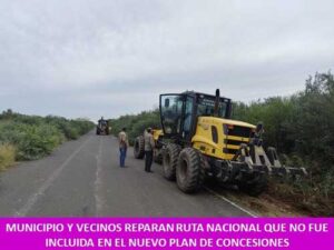 MUNICIPIO Y VECINOS REPARAN RUTA NACIONAL QUE NO FUE INCLUIDA EN EL NUEVO PLAN DE CONCESIONES