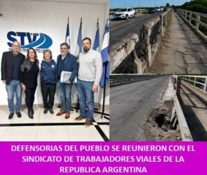 DEFENSORIAS DEL PUEBLO SE REUNIERON CON EL SINDICATO DE TRABAJADORES VIALES DE LA REPUBLICA ARGENTINA