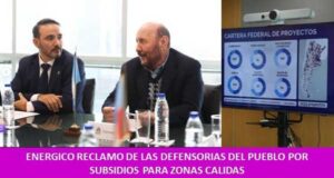 ENERGICO RECLAMO DE LAS DEFENSORIAS DEL PUEBLO POR SUBSIDIOS PARA ZONAS CALIDAS