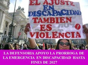 LA DEFENSORIA APOYO LA PRORROGA DE LA EMERGENCIA EN DISCAPACIDAD HASTA FINES DE 2027