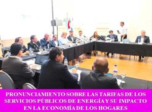 PRONUNCIAMIENTO SOBRE LAS TARIFAS DE LOS SERVICIOS PÚBLICOS DE ENERGÍA Y SU IMPACTO EN LA ECONOMÍA DE LOS HOGARES